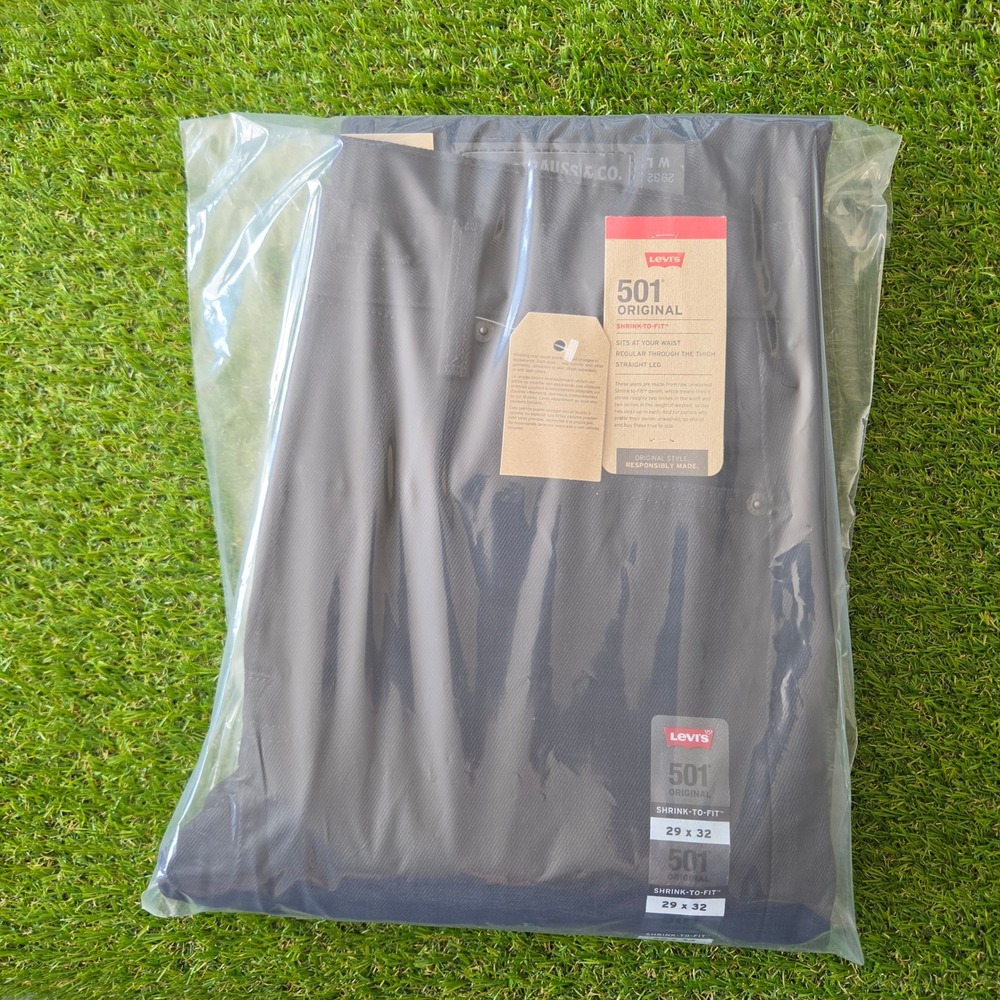 Levi's 501 Original 29x32 Men's Shrink-to-Fit Straight Leg Jeans Black - Picture 4 of 6